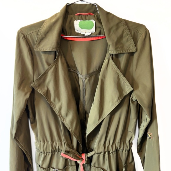 Anthropologie Gisborne Obi Trench Anorak Jacket Olive Green Size XS - Picture 6 of 11